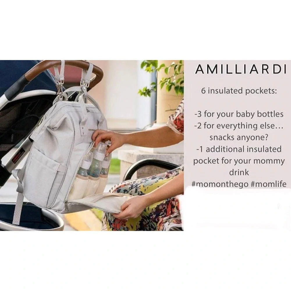 New‎ Amilliardi Baby Diaper Bag Backpack - Picture 3 of 6